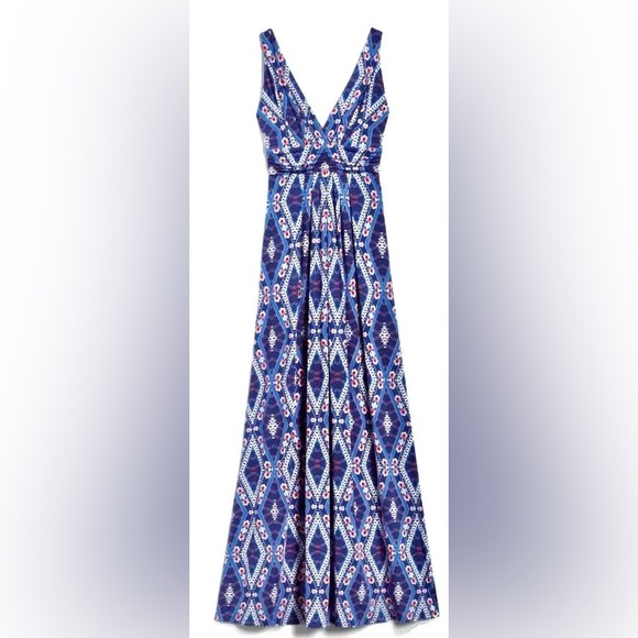 NWT Lemon Tart Shania Stitch Fix v-neck maxi dress abstract print Size XL - Picture 2 of 11